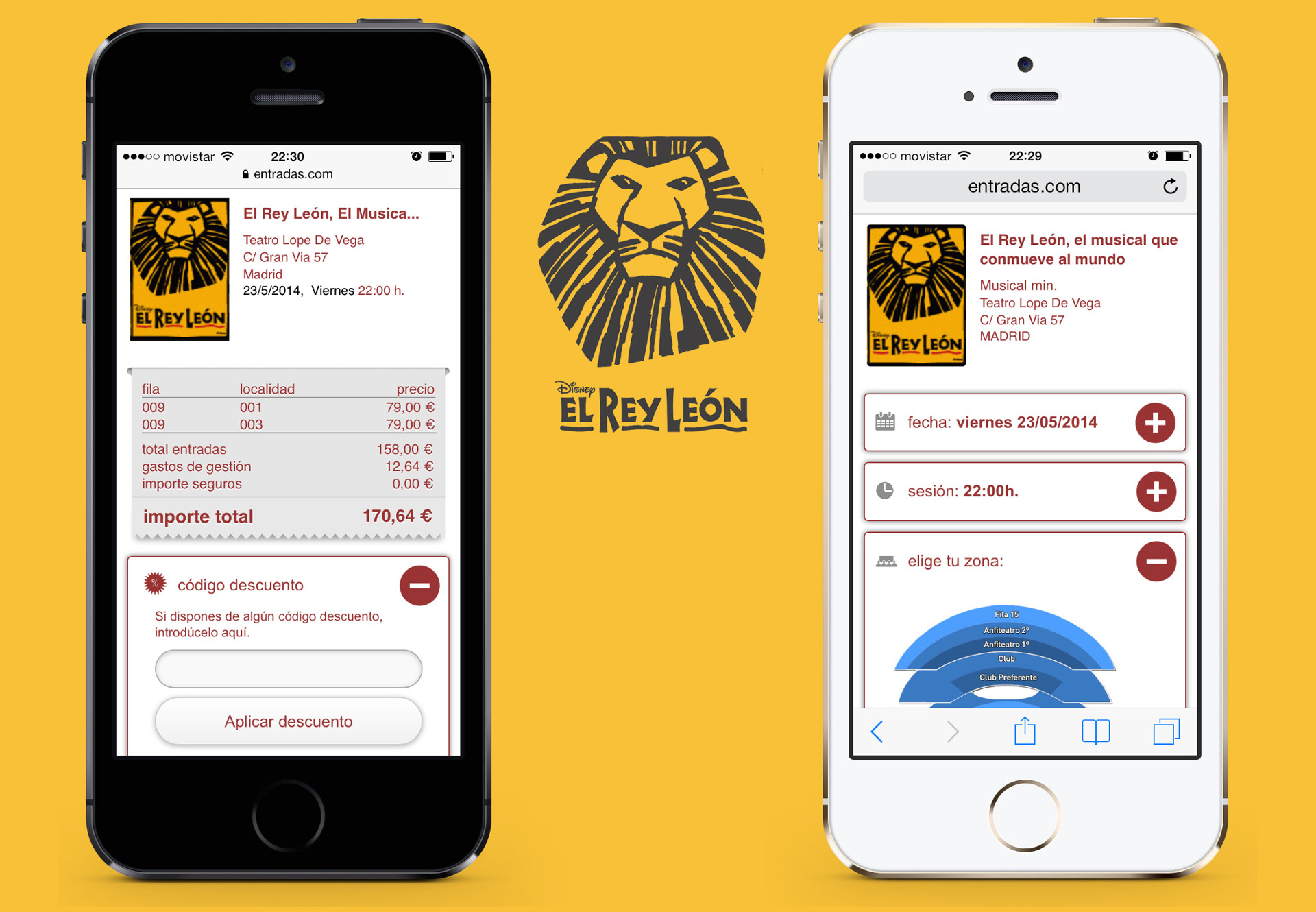 El Rey León móvil mobile web app