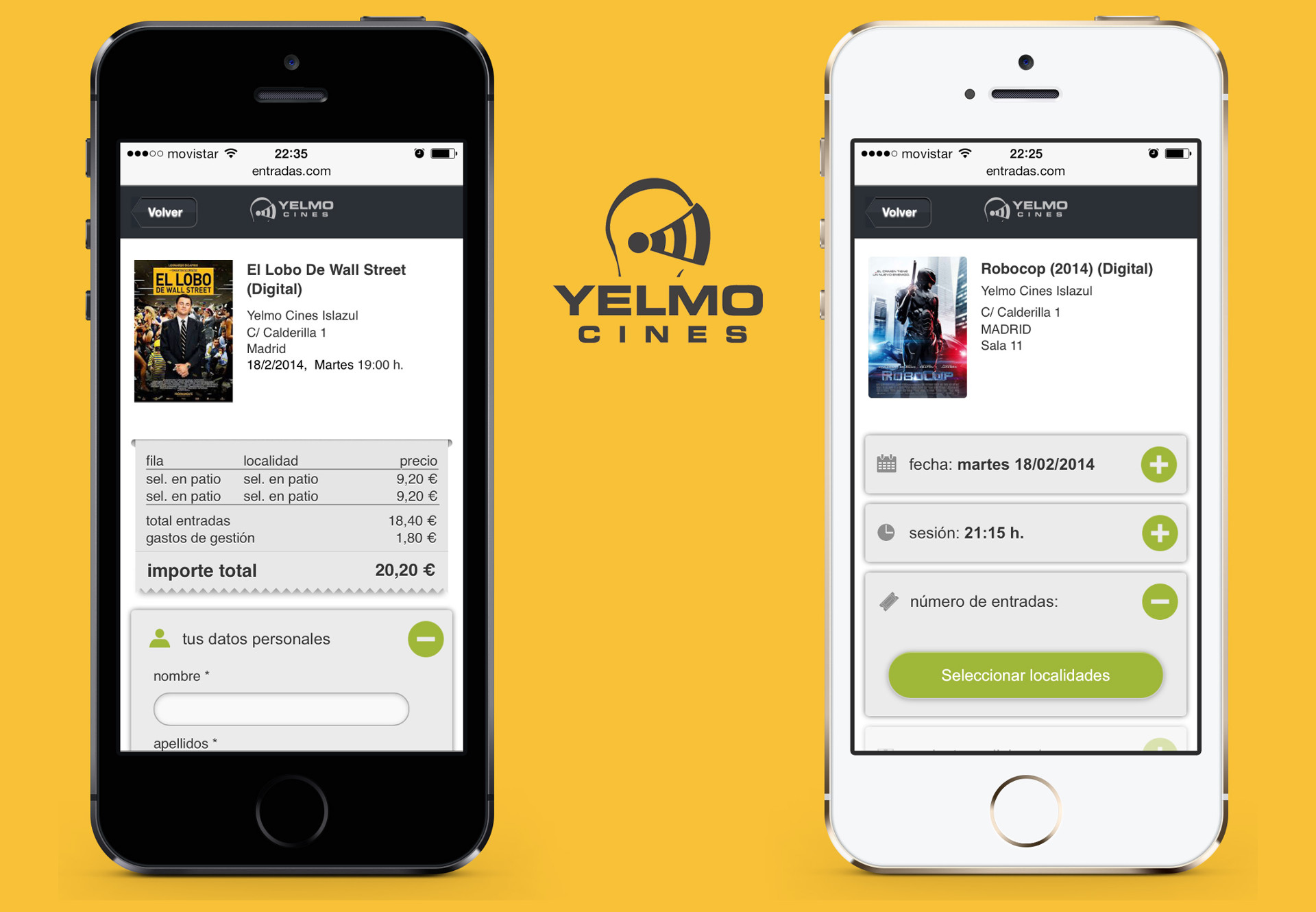 Yelmo web movil app compra