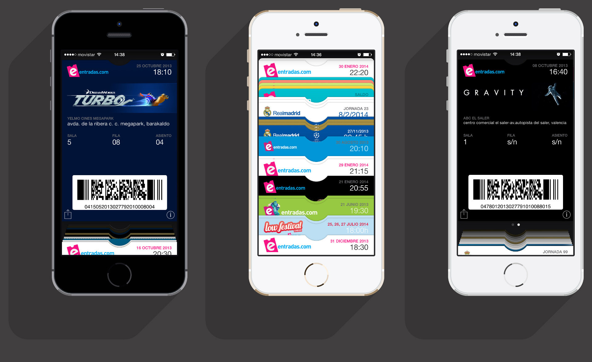 Passbook Turbo, Passbook entradas.com, Passbook Gravity